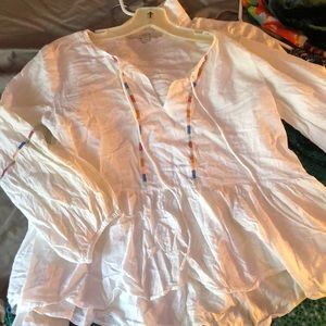 White pleaded blouse